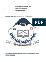 Young Scientist Tanzania Project Report 2020 Kisimiri Secondary School Arusha P.O.Box 14480, Meru Arusha