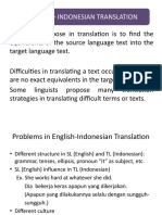 Problems in English-Indonesian Translation Strategies