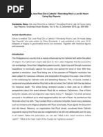 Review Paper: Did Jose Rizal Die A Catholic? Revisiting Rizal's Last 24 Hours Using Spy Reports