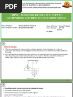 Solid or Effective Grounding and Resistance Grounding