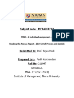 Subject Code - MFT4CCEF02: Division A, MBA - FT (2021-2023) Institute of Management, Nirma University