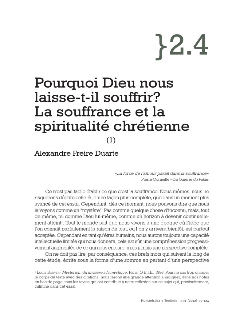 La Souffrance Et La Spiritualite Chretienne 1 Pdf Dieu Amour