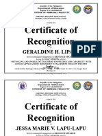 Certificate of Recognition: Geraldine H. Lipata
