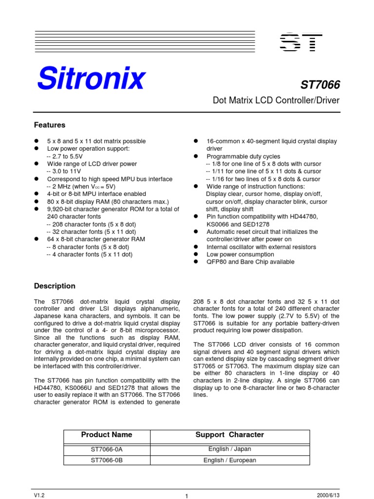 ST 7066 | PDF