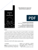 Implantação do HACCP na indústria de alimentos