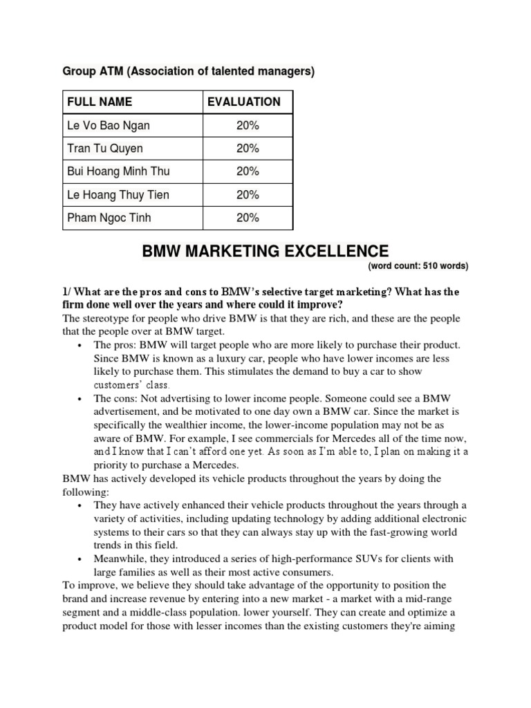 BMW CaseStudy | PDF | Market Segmentation | Luxury Goods