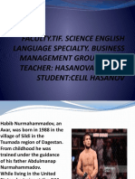 Faculty - Tif. Science English Language Specialty. Business Management Group 781 A1 Teacher: Hasanova Tarana Student:Celil Hasanov