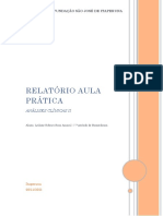 RELATÓRIO AULA PRÁTICA - Análises Clinicas II