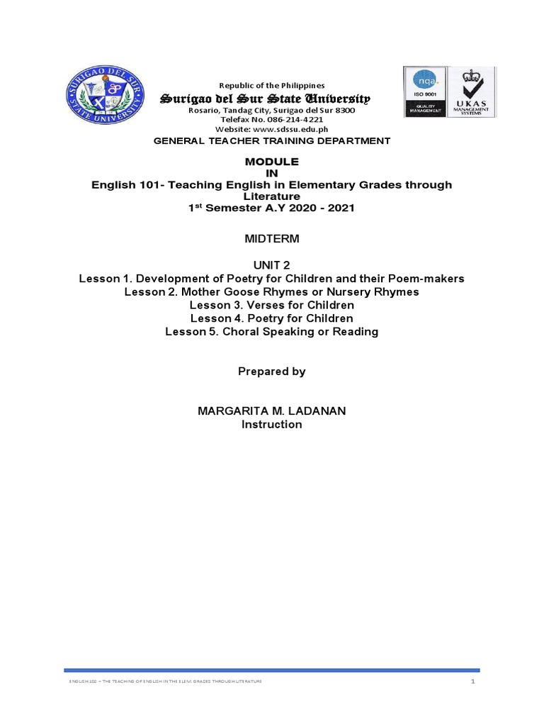 Eng 102 Module Midterm Pdf Poetry