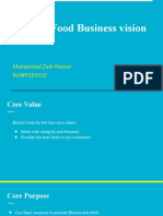 Biryani Food Business Vision: Muhammad Zaib Hassan Roll#9181032