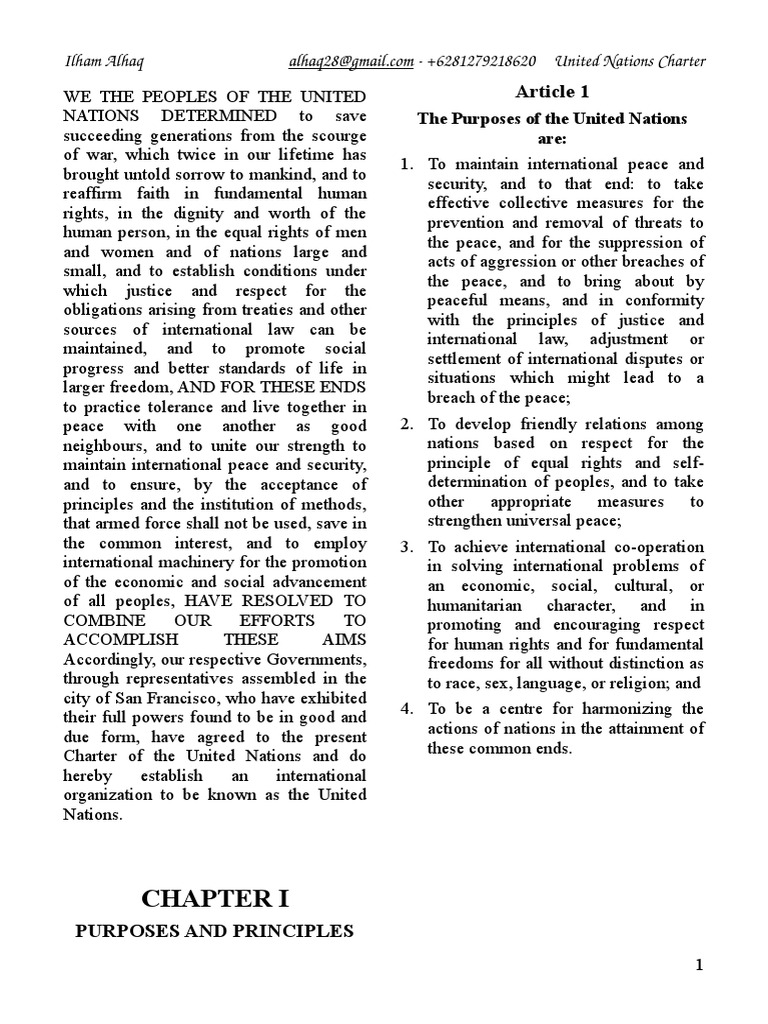 United Nations Charter Overview | PDF | United Nations General Assembly ...