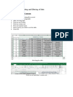 Experiment 11: Sorting and Filtering of Data: Steps To Sort A Table Contents