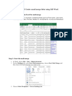 Experiment-2 Create A Mail Merge Letter Using MS Word.: Step 1: Prepare Data in Excel For Mail Merge