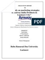 A Study On Marketing Strategies of Amway India Products in Lucknow City