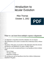 Introduction To Molecular Evolution: Mike Thomas October 3, 2002