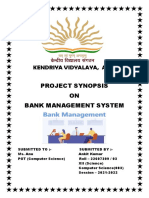 Kendriya Vidyalaya, Ara Project Synopsis ON Bank Management System