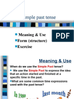Simple Past Tense: Meaning & Use Form (Structure) Exercise