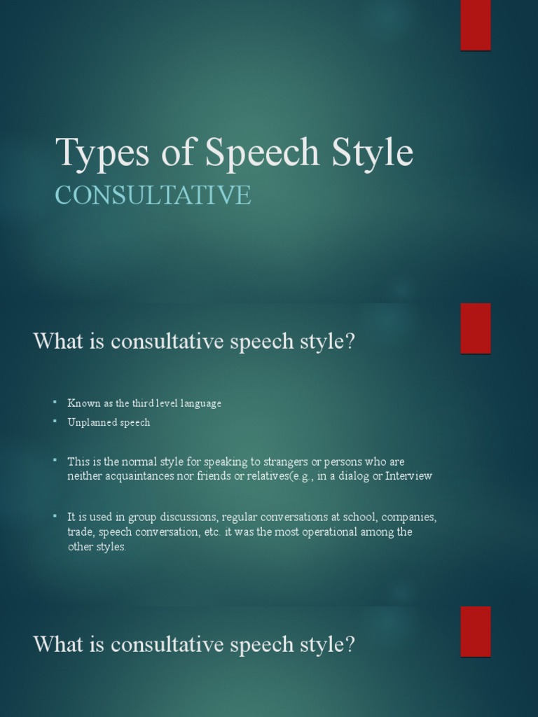 WHAT IS SPEECH STYLE visual data 6