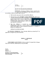 Affidavit of Seller and Affidavit of Aggregate Landholding