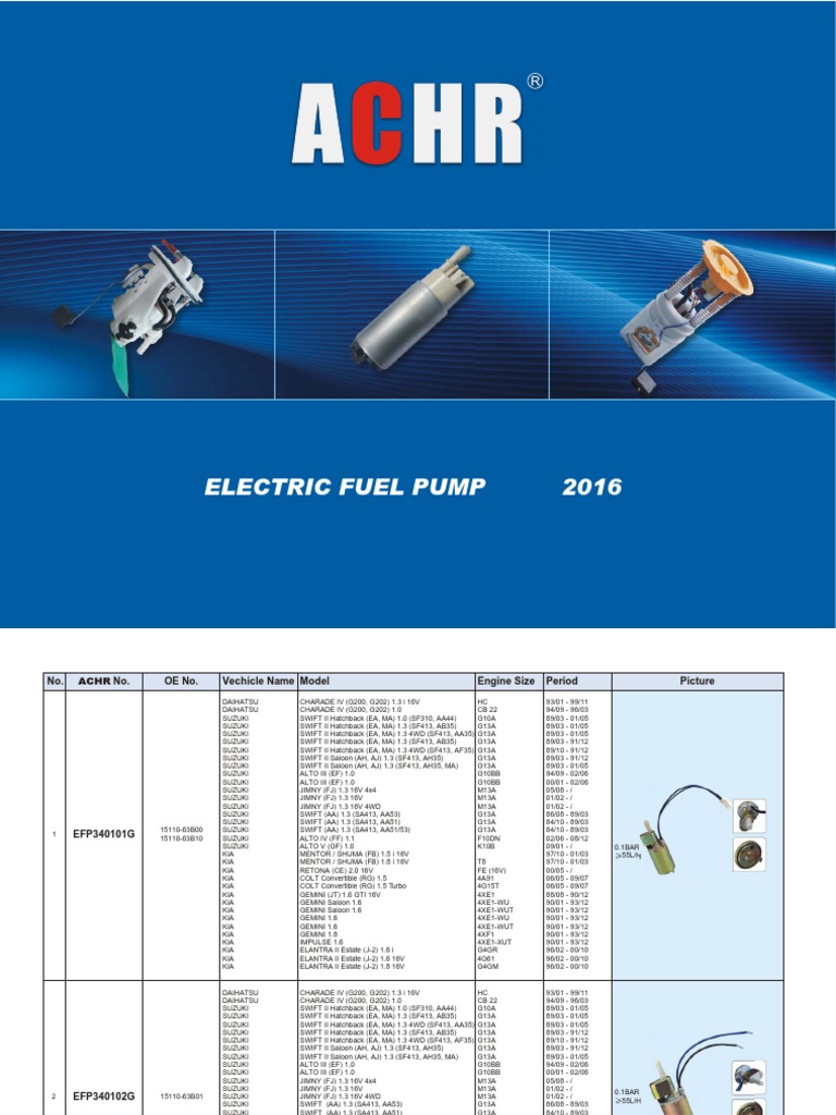 Cartouch Rezervoir ACHR-2016 For Europe | PDF | Motor
