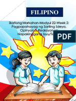 Filipino3 Q3 Mod22 Pagpapahayag NG Sariling Ideya Opinyon o Reaksyon Sa Napakinggang IsyuTeksto