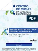 3 Série Operação Poética Em Pré-projetos Individuais Ou Colaborativos._