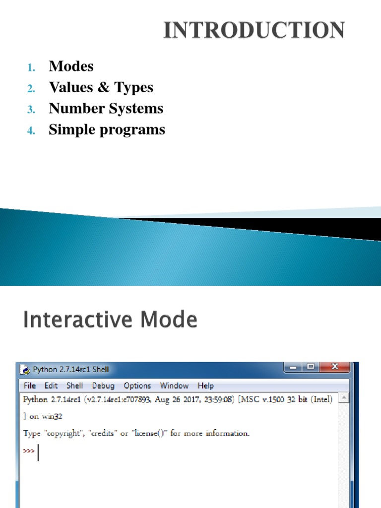 Modes Values & Types Number Systems Simple Programs | PDF