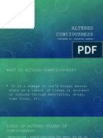 Altered Conciousness: Presented By: Siegfried Abejero