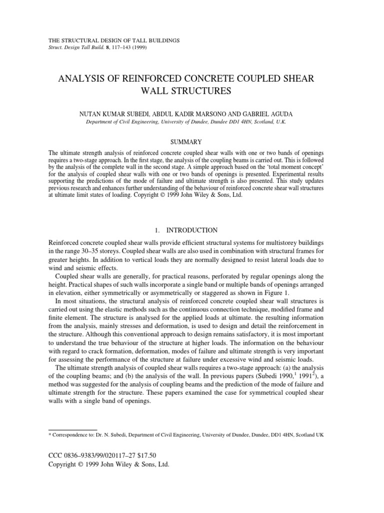 The Structural Design of Tall and Special Buildings | PDF | Beam ...