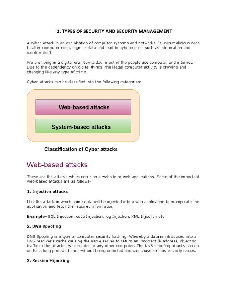 2 Types of Security PDF Security Computer Security