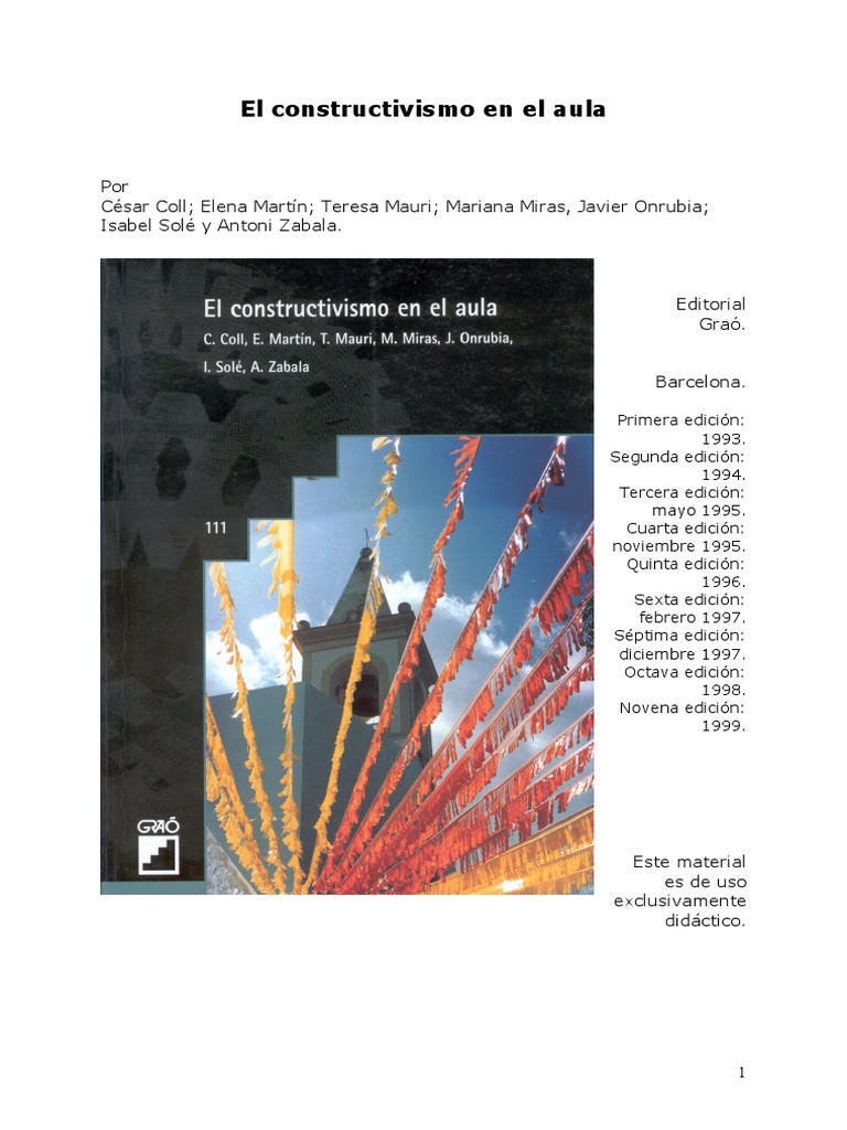 Constructivismo en el Aula: Claves y Estrategias | PDF | Salón de ...