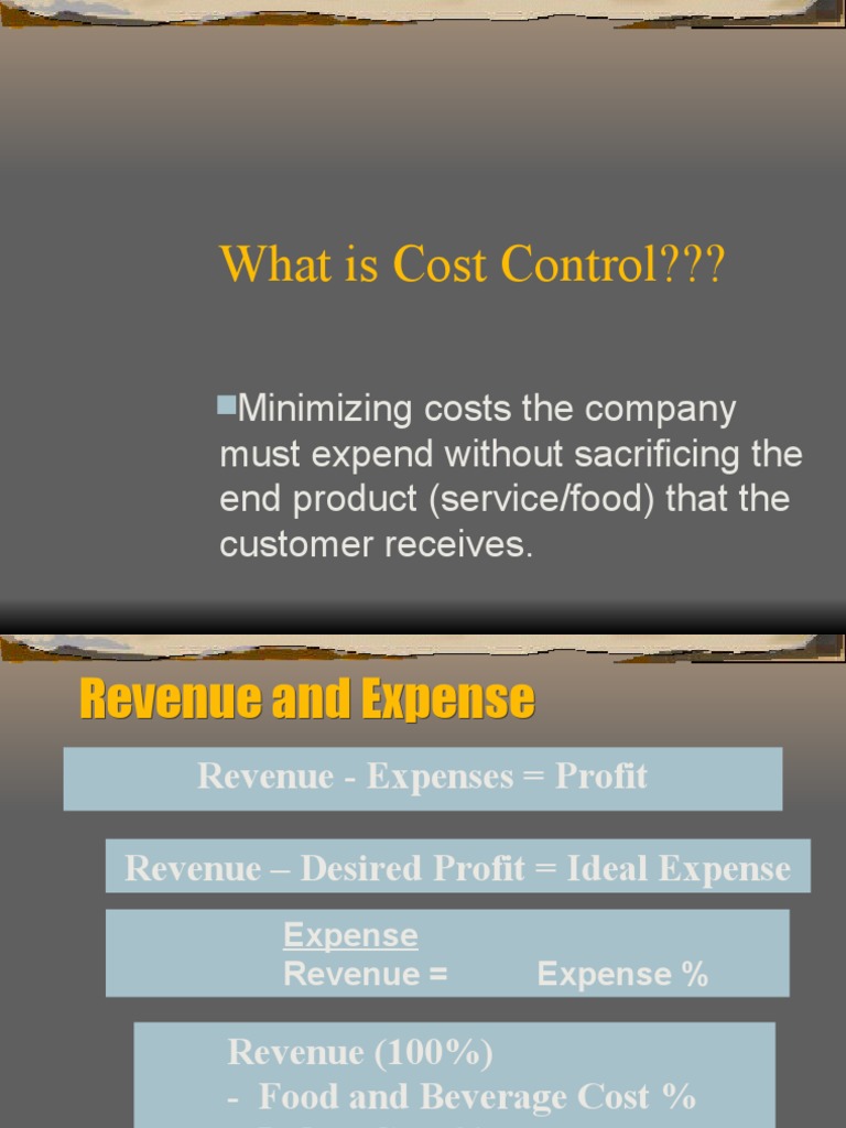 A Cost Control Overview | PDF | Inventory | Business