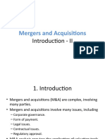 Mergers and Acquisitions: Introduction - II