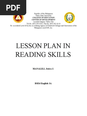 reading lesson plan