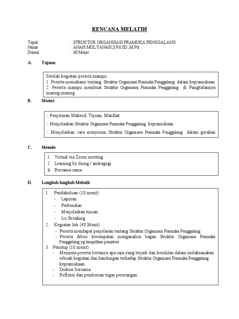 Struktur Organisasi Pramuka Penggalang | PDF | Karier & Perkembangan