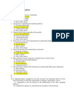 Business Law Partnerships Quiz