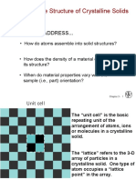 Chapter 3: The Structure of Crystalline Solids: Issues To Address..