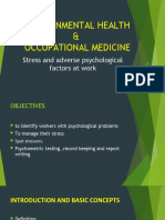 Environmental Health & Occupational Medicine: Stress and Adverse Psychological Factors at Work