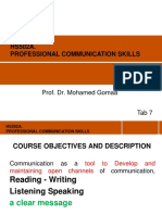 Professional Communication Skills Course Objectives and Description