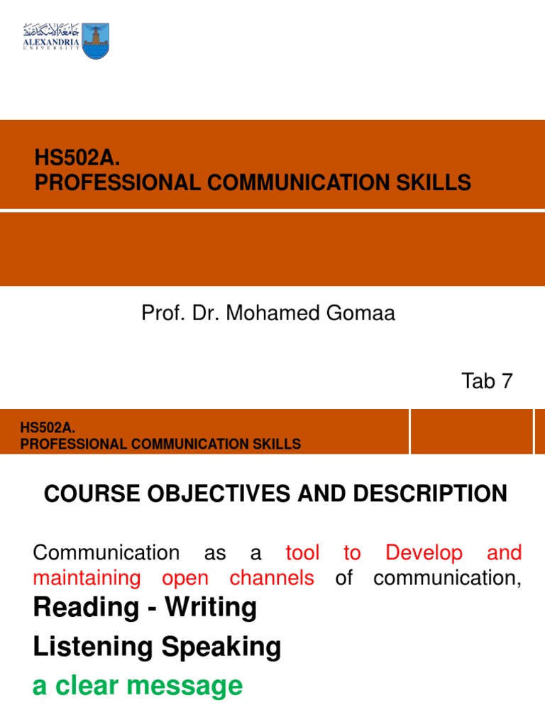 Professional Communication Skills Pdf Communication Nonverbal
