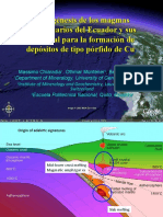 Petrogénesis de Los Magmas Cuaternarios Del Ecuador y Sus Potencial para La Formación de Depósitos de Tipo Pórfido de Cu