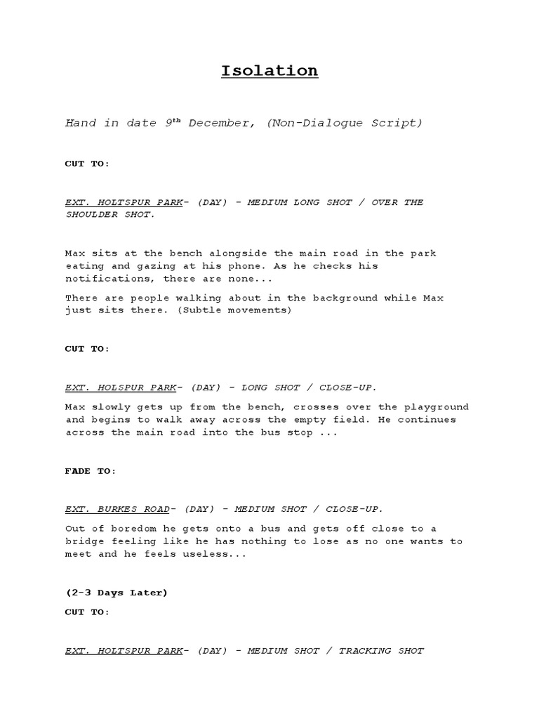 Short Film Script | PDF