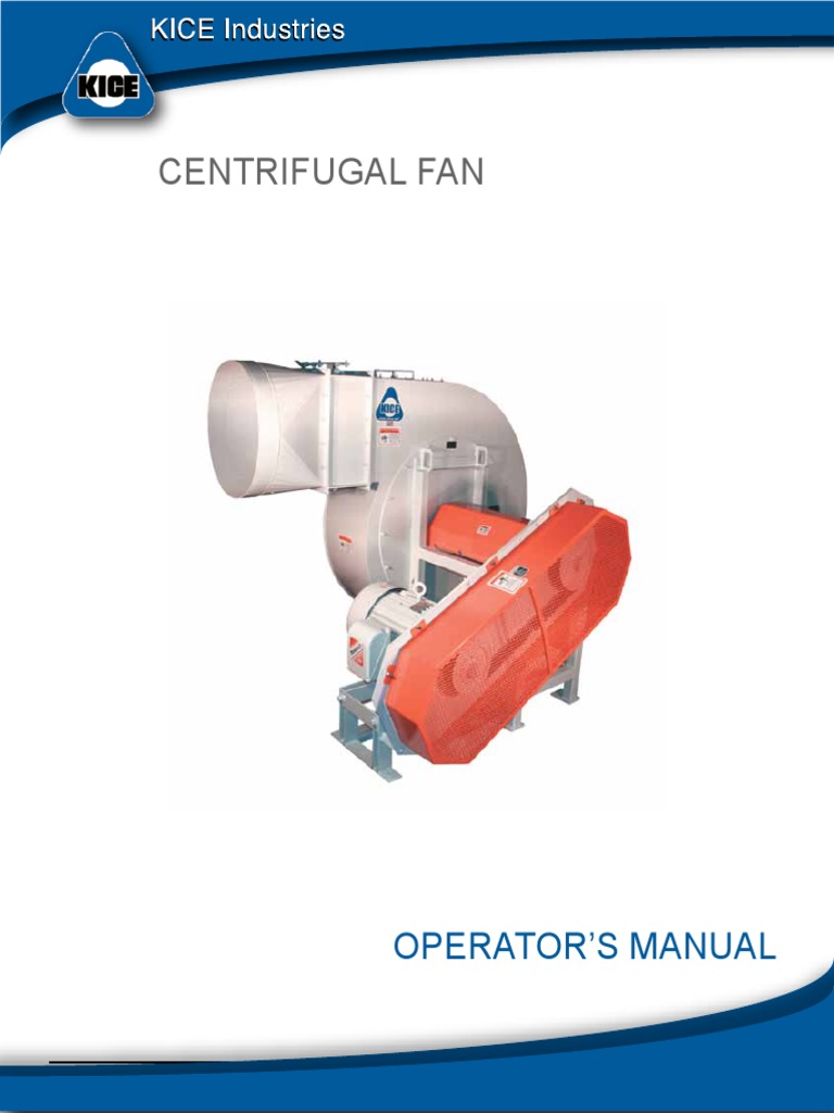 Centrifugal Fan Manual | PDF | Belt (Mechanical) | Bearing (Mechanical)