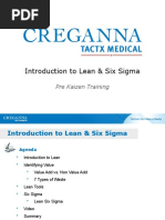 Introduction To Lean & Six Sigma: Pre Kaizen Training