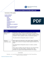 Taylor & Francis American Medical Association (AMA) Style: Contents of This Guide