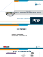 Unidad I Tema 2: Mecanismos de Transmisión de COVID-19