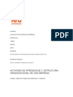 Actividad de Aprendizaje 2. Estructura Organizacional de Una Empresa.