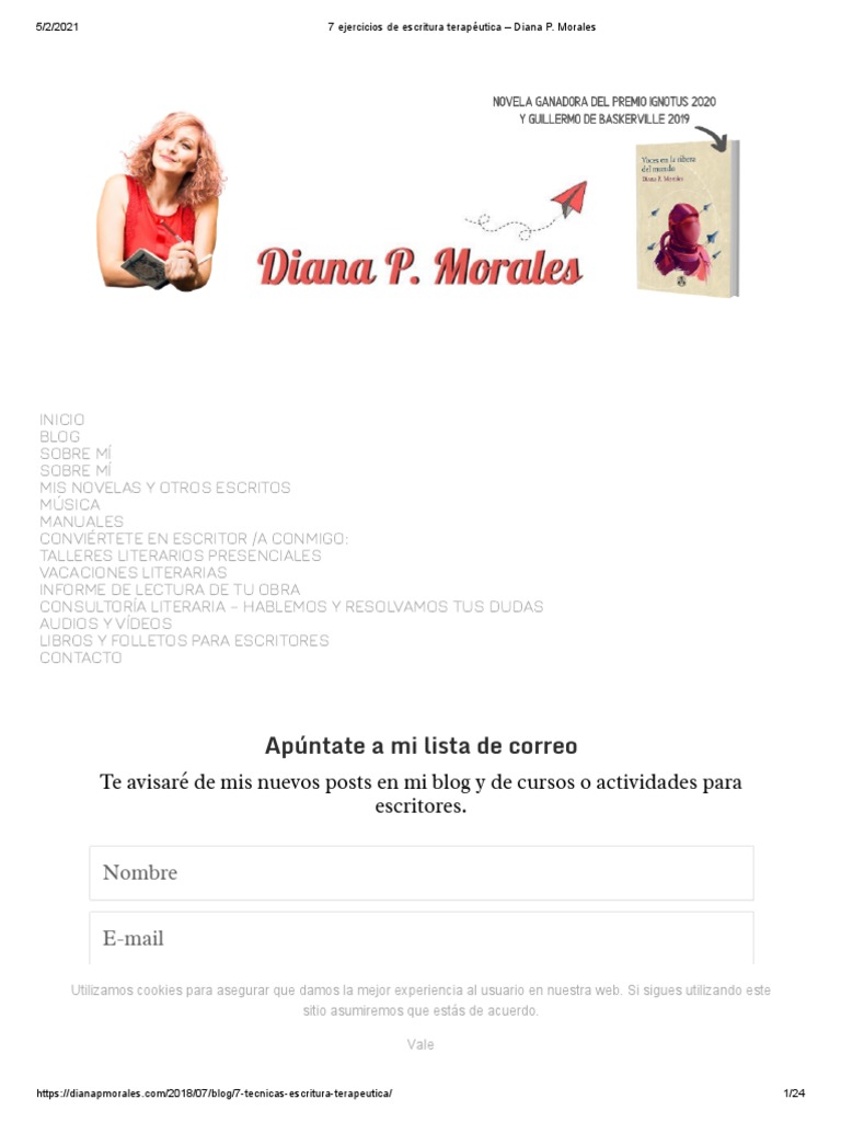 Ejercicios De Escritura Terapéutica Diana P Morales Pdf Cookie