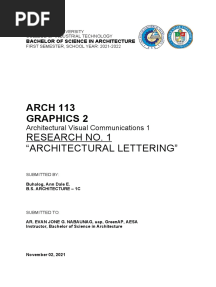 ARCH 113 Graphics 2: Research No. 1 "Architectural Lettering"
