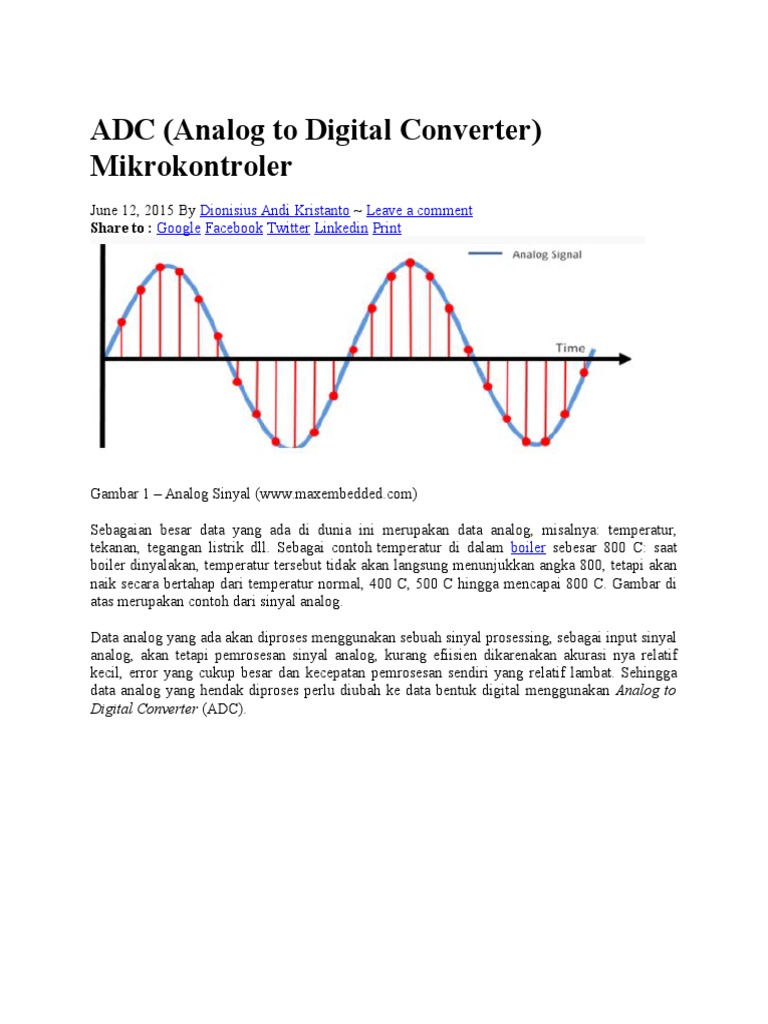 Adc Analog To Digital Converter Mikrokontroler Pdf